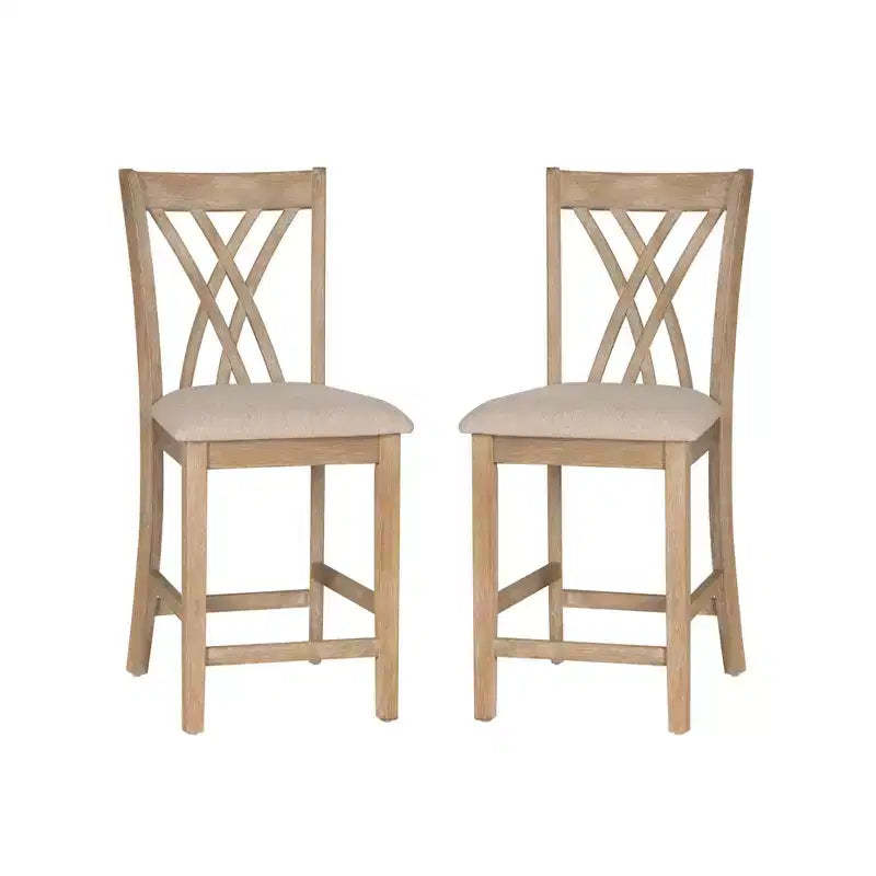 Powell Set of 2 Maggie Counter Height Barstools Natural