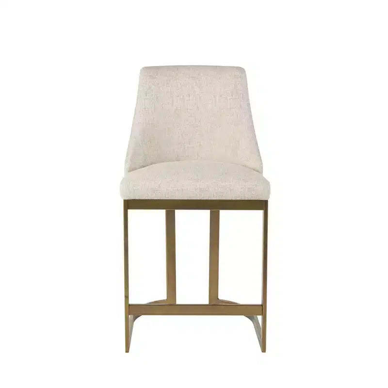 Madison Park 26" Thornton Upholstered Counter Height Barstool with Metal Base Cream