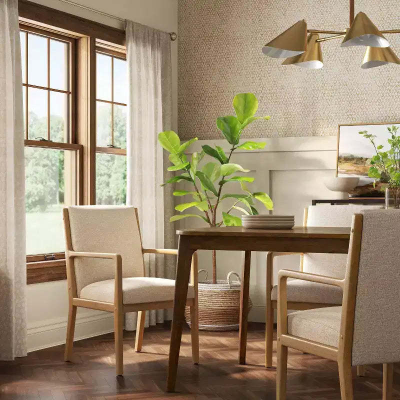 Esters Wood Arm Dining Chair Cream/Natural Wood - Threshold™
