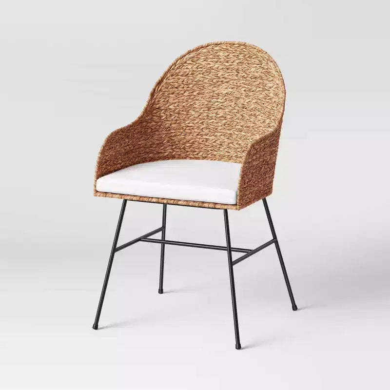 Landis Wicker Backed Dining Chair with Cushion Natural - Threshold™ Assembly Required