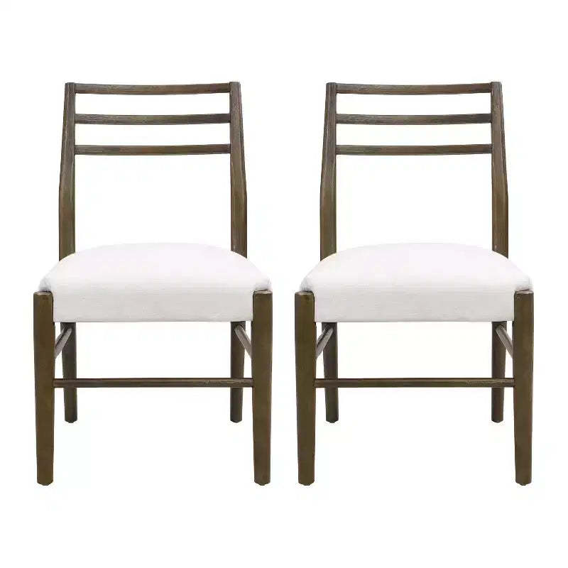 Christopher Knight Home Set of 2 Henry Farmhouse Upholstered Rubberwood Dining Chairs Brown