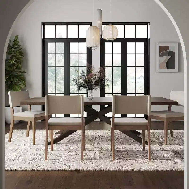 Nathan James Set of 4 Linus Dining Chair Flax