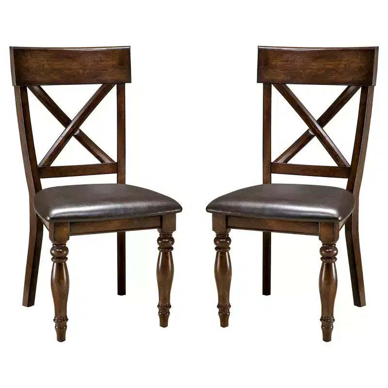 Set of 2 Kingston X Back Side Chair: Polyurethane Upholstery, Hardwood Frame, Spot or Wipe Clean - Intercon
