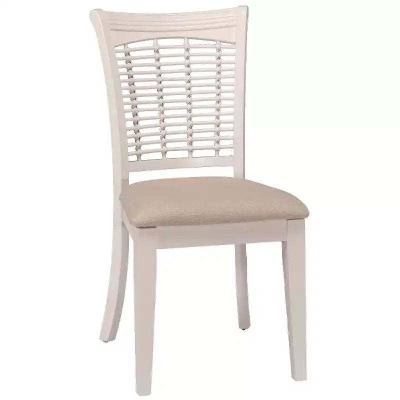 Set of 2 Bayberry Wood Dining Chairs White - Hillsdale Furniture: Bamboo-Style, Cream Upholstery, Armless