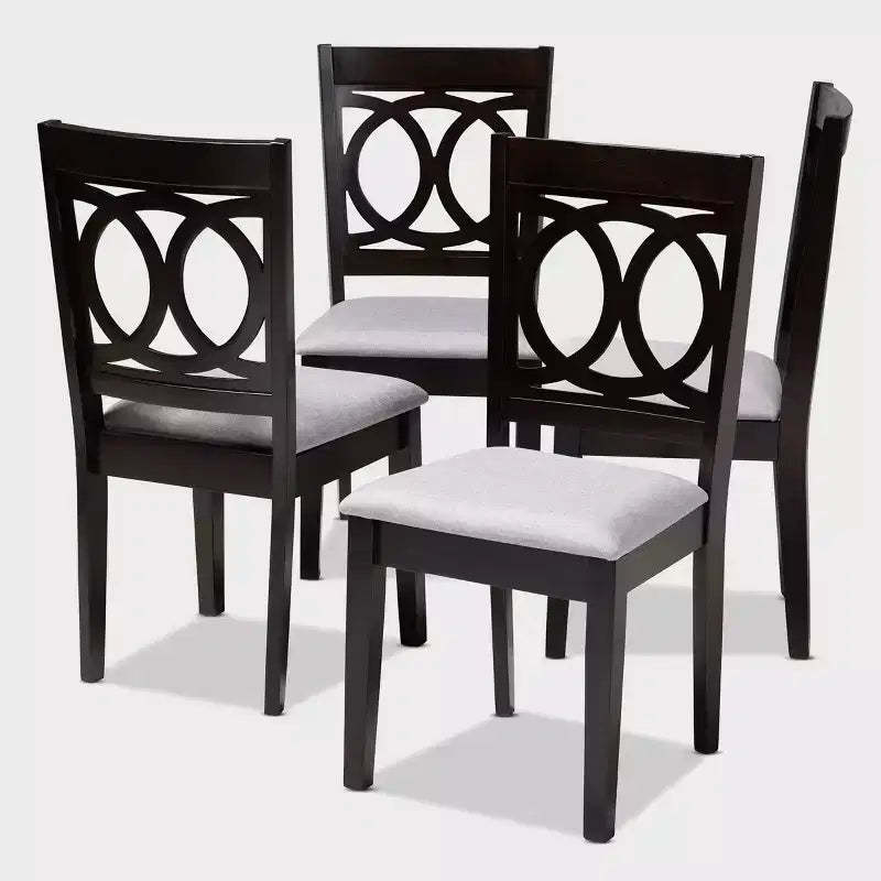 Set of 4 Lenoir Finished Wood Dining Chairs Gray - Baxton Studio