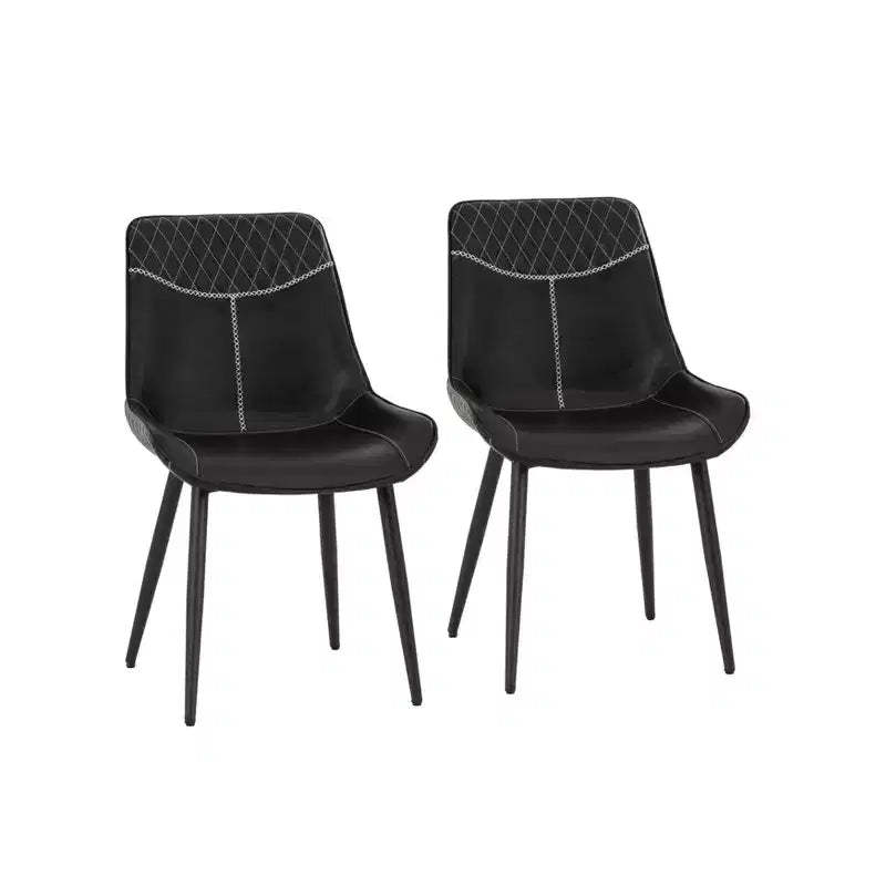 Linon Set of 2 Elder Dining Chairs Black