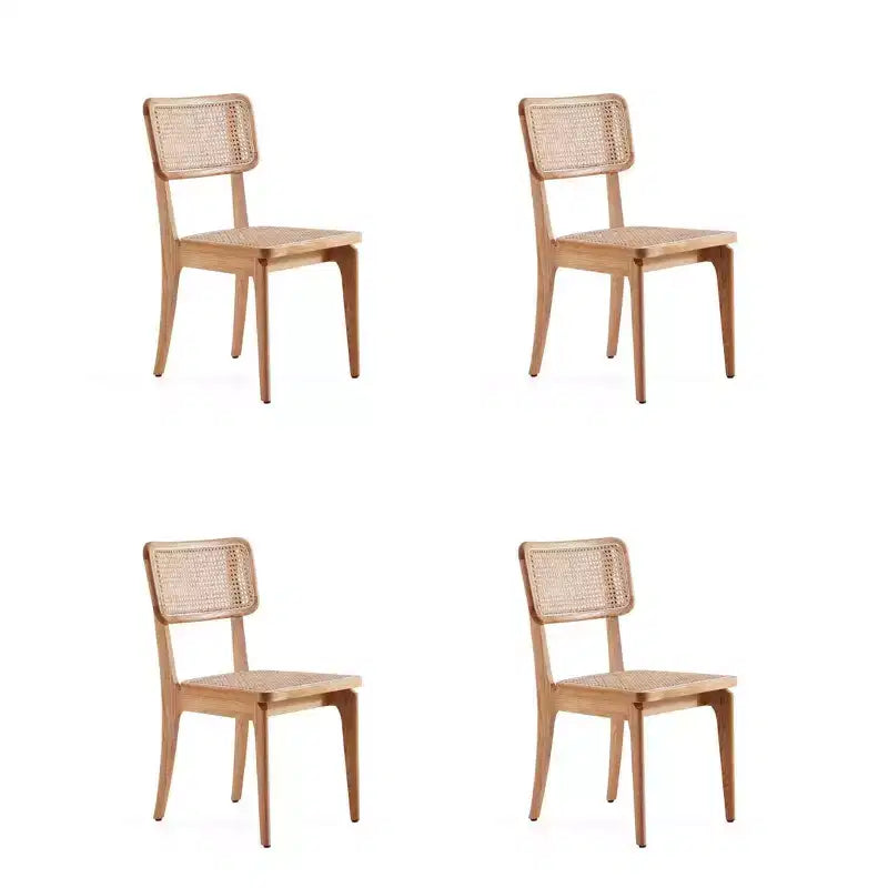 Set of 4 Giverny Dining Chairs Natural - Manhattan Comfort: Ash Wood Frame, Matte Finish, No Assembly Required