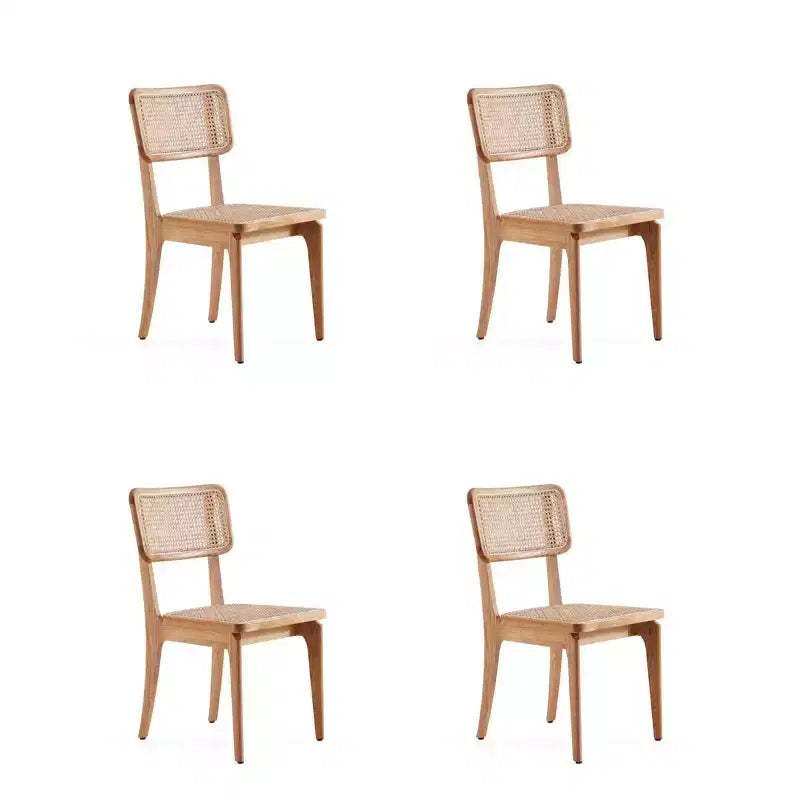 Set of 4 Giverny Dining Chairs Natural - Manhattan Comfort: Ash Wood Frame, Matte Finish, No Assembly Required