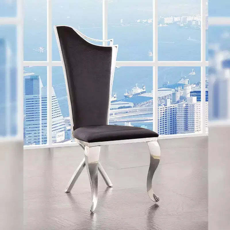 Acme Furniture Cyrene Dining Chairs Black Fabric/Stainless Steel