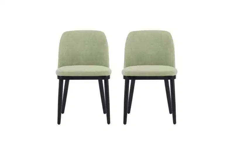 Christopher Knight Home Set of 2 Hannah Mid-Century Modern Upholstered Dining Chairs with Curved Backrest Mint/Black