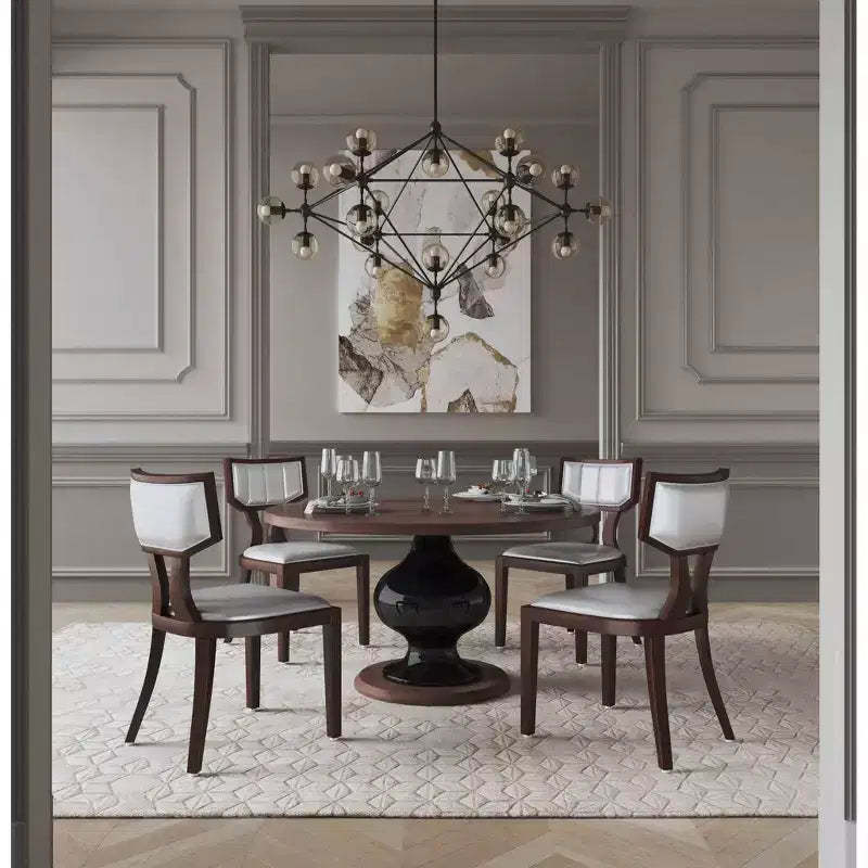 Set of 2 Pulitzer Faux Leather Dining Chairs Silver - Manhattan Comfort: Beechwood Legs, No Assembly Required