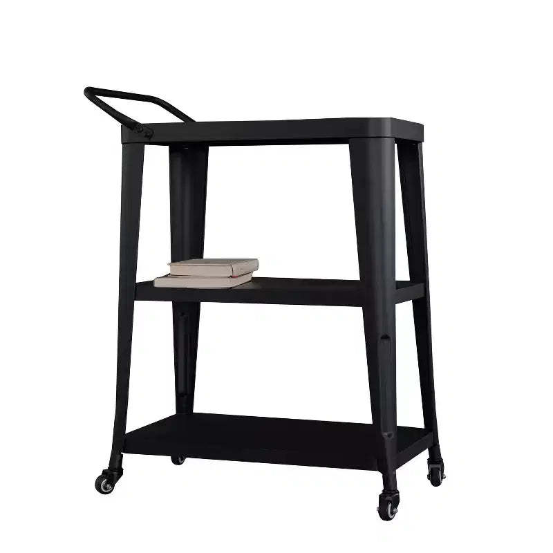 3 Tiered Harold Industrial Dining Cart with Wheels and Storage - AC Pacific: Stainless Steel, Space-Saving Design