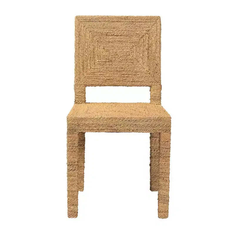 bali & pari Anfield Natural Seagrass and Mahogany Wood Dining Chair Natural: Solid Pattern, No Assembly Required