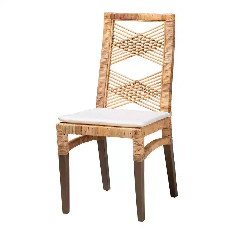 2pc Poltak Rattan Dining Chair Set Brown - bali & pari