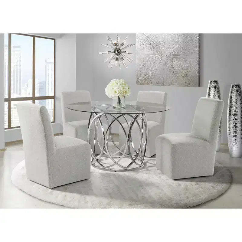 Picket House Furnishings Set of 2 Cade Upholstered Side Chairs Gray: Linen Fabric & Wood Legs