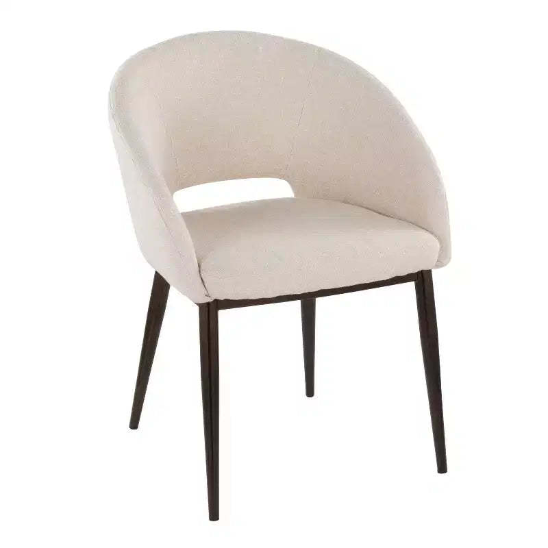 LumiSource Renee Noise Fabric Air Chair Copper Metal/Cream