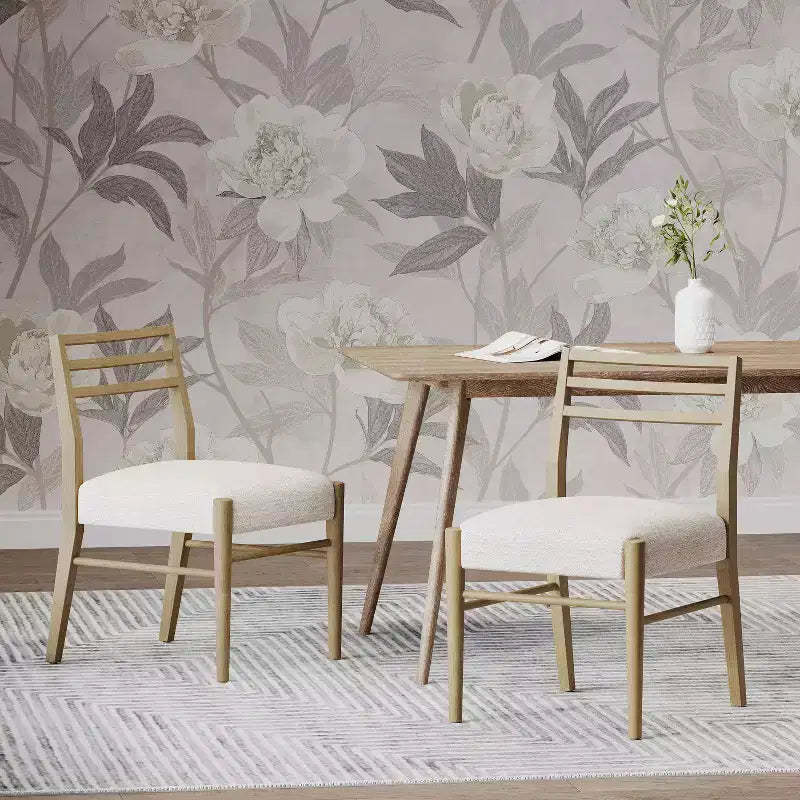 Christopher Knight Home Set of 2 Fescue Upholstered Dining Chairs Light Ash/Light Beige Tweed