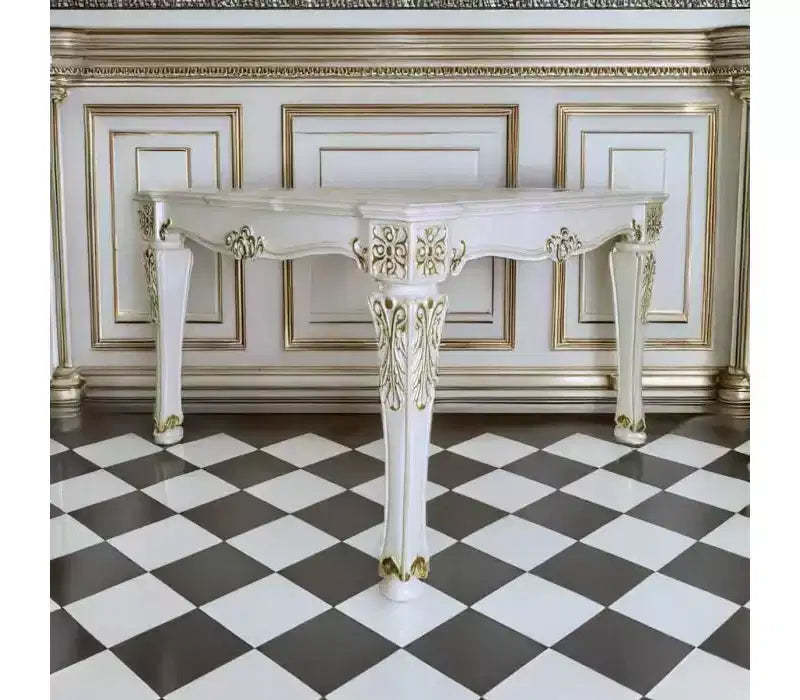 54" Vendome Dining Chair Antique Pearl Finish - Acme Furniture: Elegant Leather Upholstery, Wood Frame
