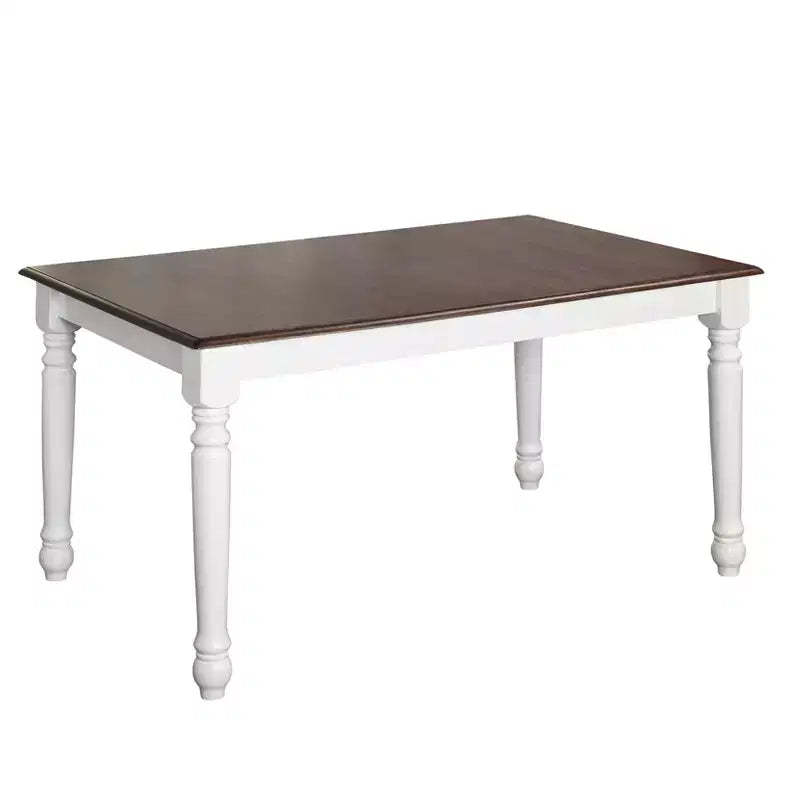 Buylateral Skipton Modern Farmhouse Rectangular Dining Table White/Walnut