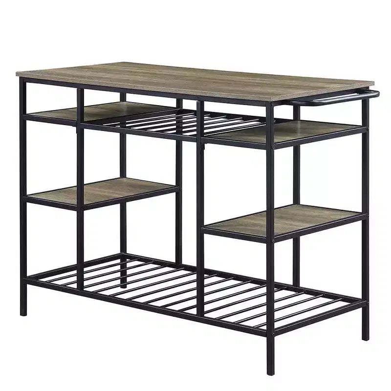 Acme Furniture Lona Kitchen Island Rustic Oak/Black Finish
