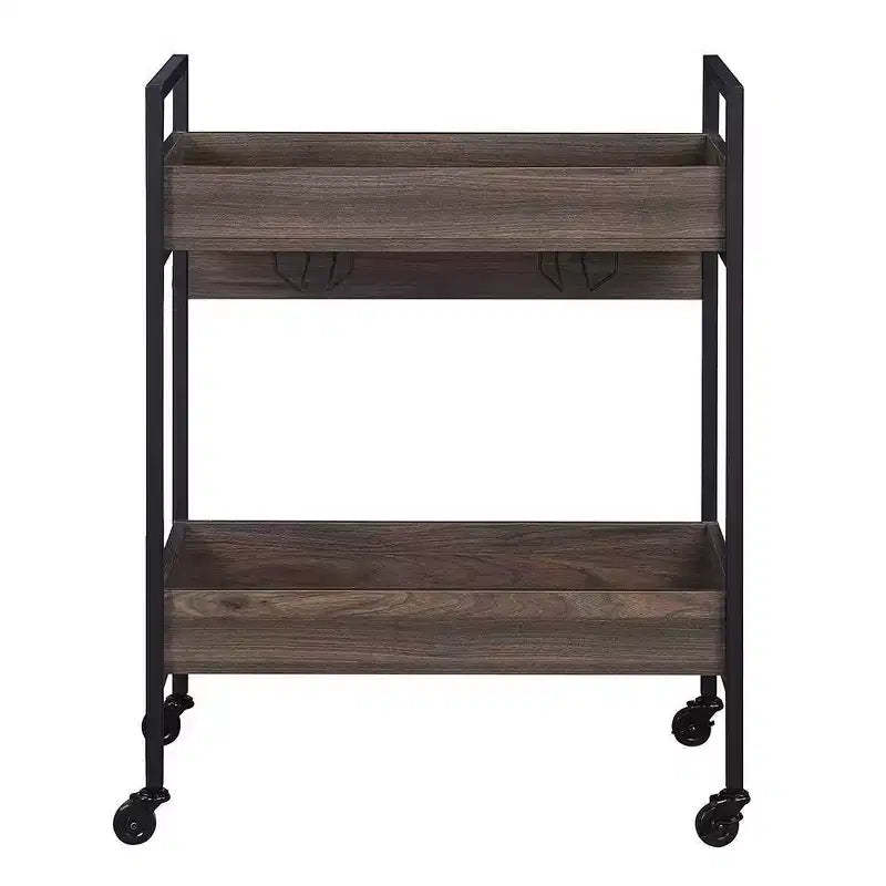Acme Furniture Jerrick Bar Serving Cart Walnut/Black Finish