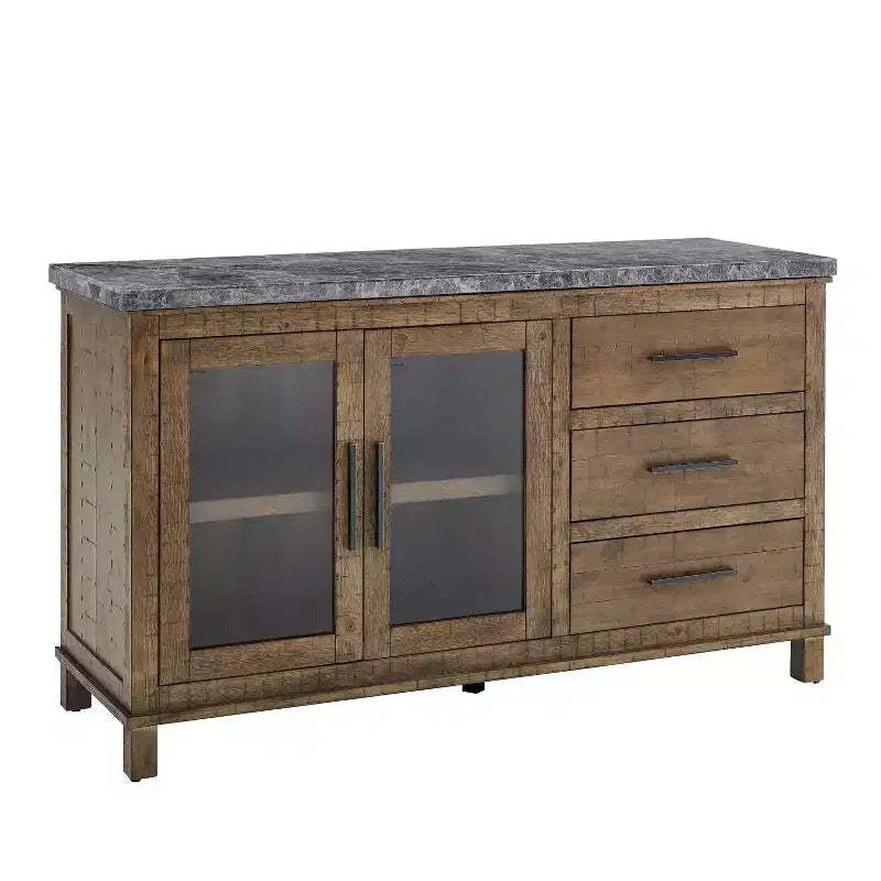 Grayson Marble Top Server Gray/Driftwood - Steve Silver Co.