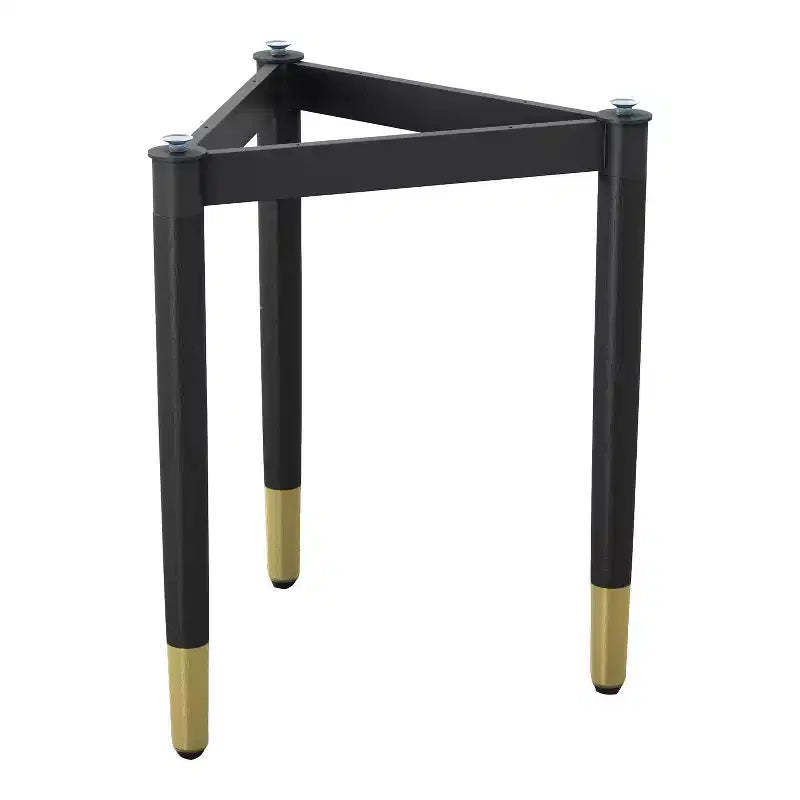 miBasics Shinesun Modern Triangle End Table Base Black: 21.83" High, Metal & Wood, 3-Leg Design, Assembly Required
