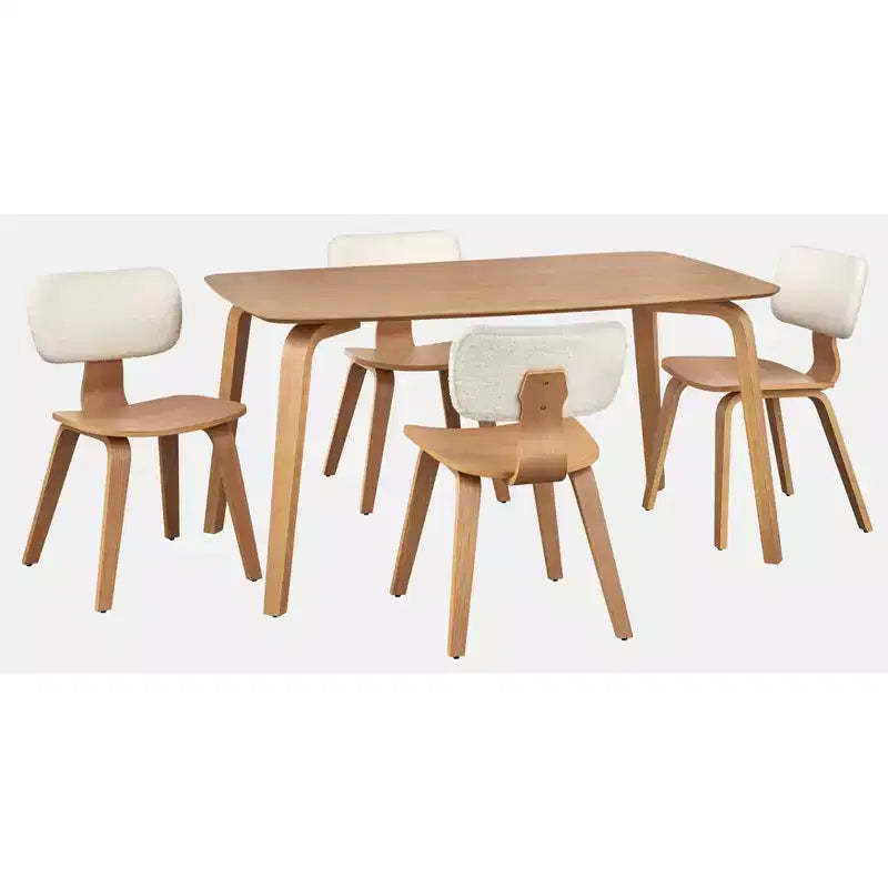 Lifestorey 5pc Sigrid Rectangular Dining Set Natural Light Oak
