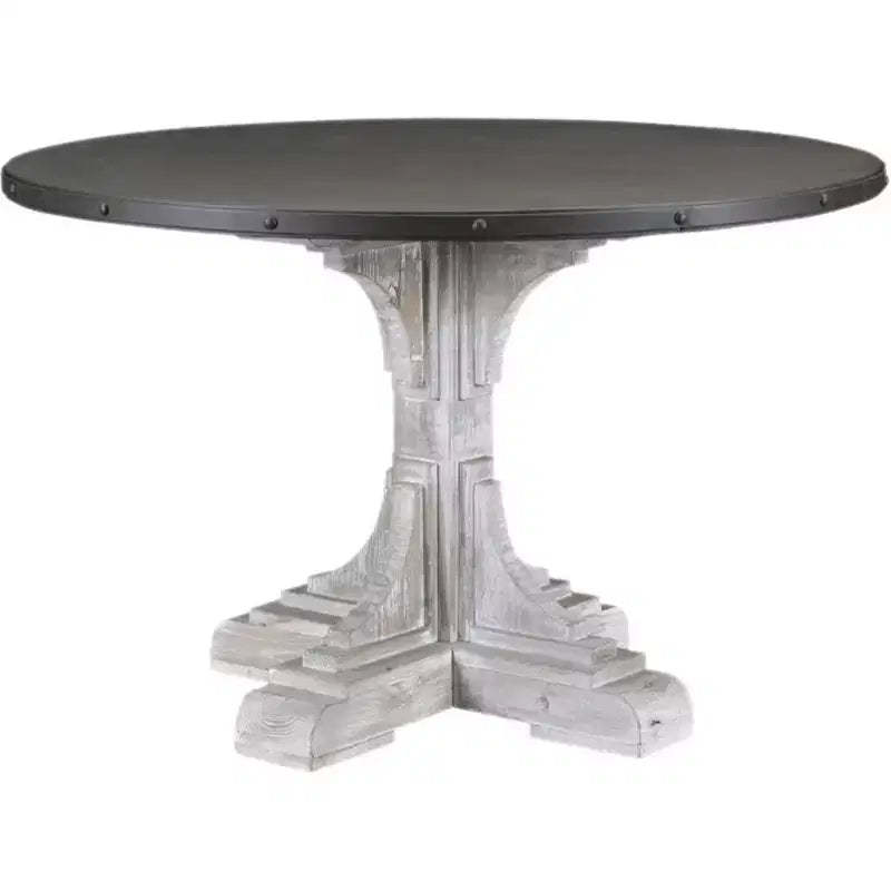 Boraam Serrano Round Dining Table Whitewash/Dark Brown