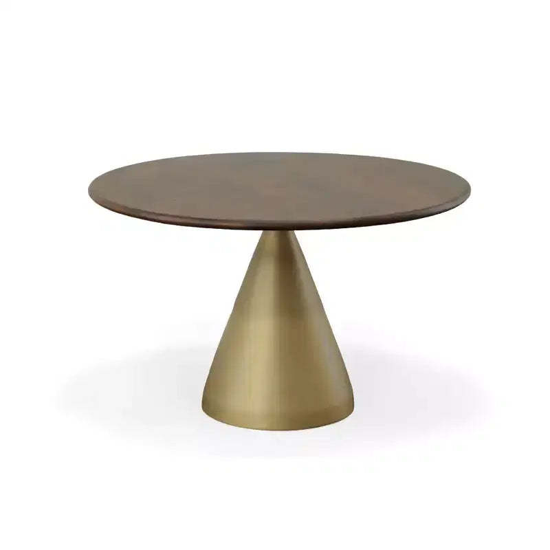 Gio 54" Pedestal Dining Table Elm/Gold - Carolina Chair & Table
