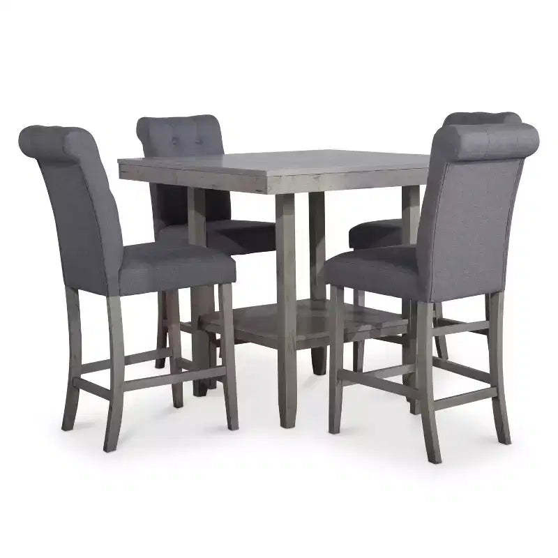 Home Design 5pc Dothan Counter Height Dining Set Antique Gray