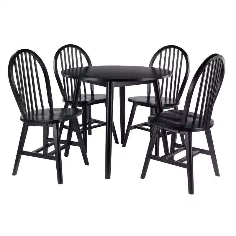 5pc Moreno Dining Table Set Black - Winsome