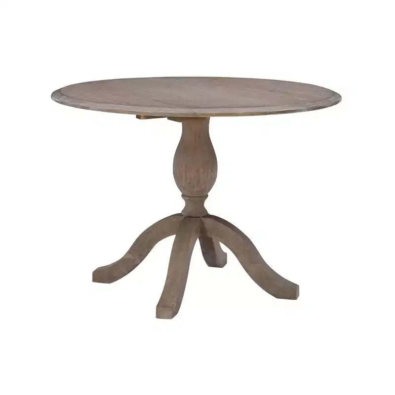 Torino Traditional Dining Tables Rustic Brown - Linon: Solid Wood, Seats 4, 42" Diameter