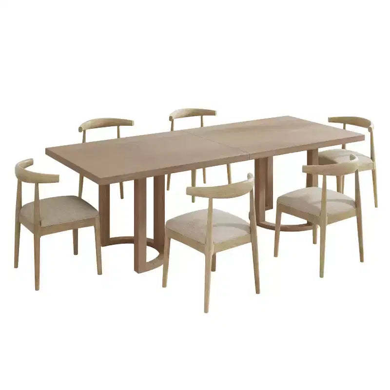 Christopher Knight Home Lillian 7pc Mid-Century Modern Dining Set with Upholstered Chairs Light Ash