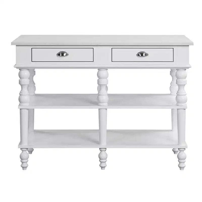 Acme Furniture Rorratt Kitchen Island Marble Top/White Finish