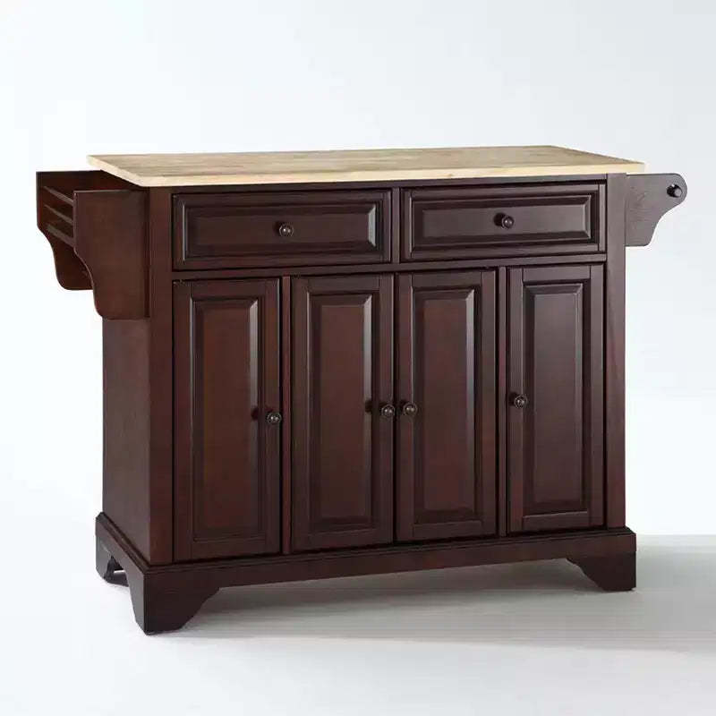 Lafayette Wood Top Full Size Kitchen Island/Cart Mahogany - Crosley