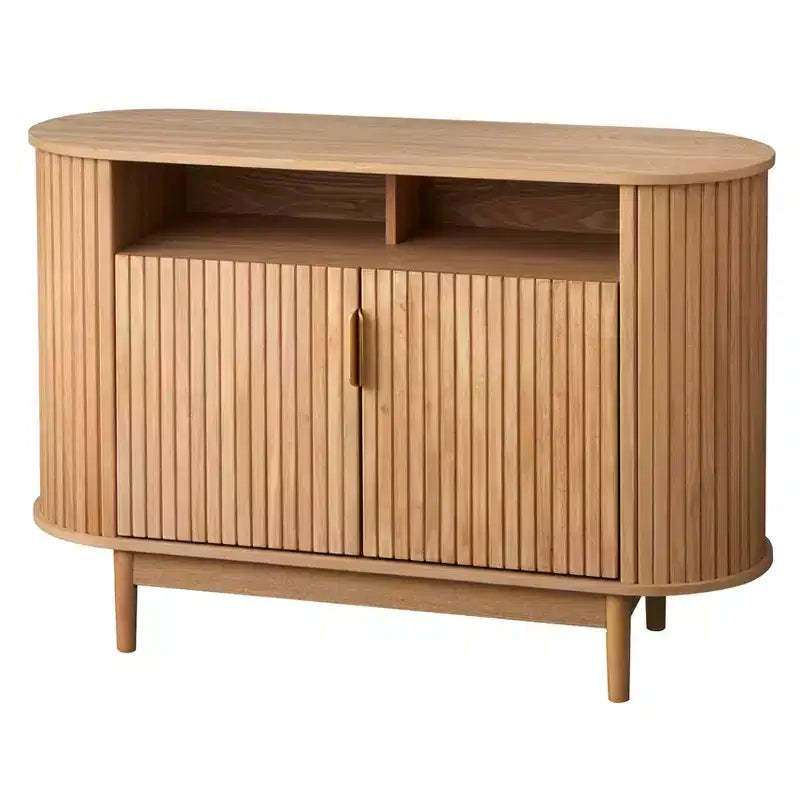 Lifestorey Kendrick Fluted 2 Drawer Oval Buffet Light Oak    
