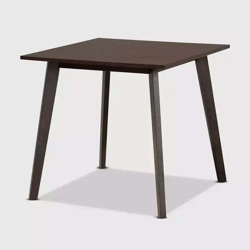 Britte Square Wood Dining Table Dark Brown - Baxton Studio