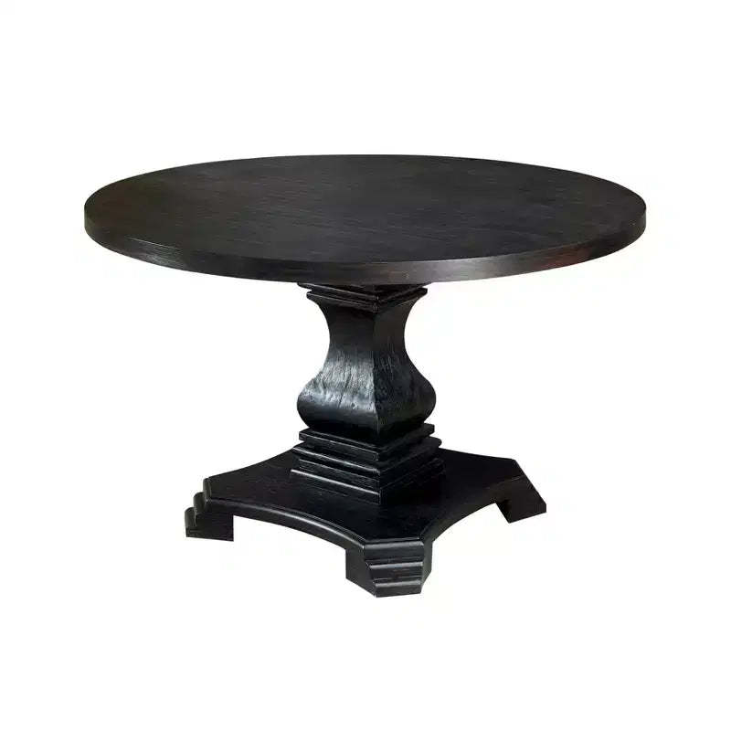 HOMES: Inside + Out 48" Villa Rustic Round Dining Table Antique Black