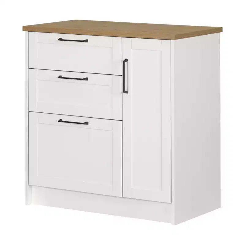 South Shore Toscano Kitchen Island White/Maple Nutmeg
