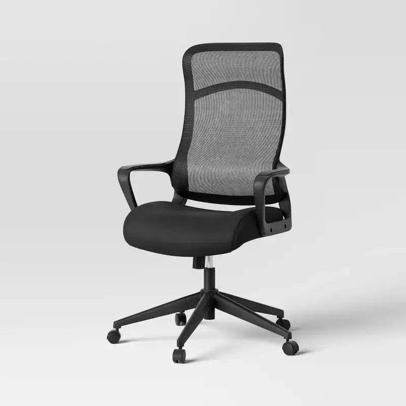 Comfort Office Chair Black - Room Essentials™: Ergonomic, Adjustable, Mesh Back, 5-Wheel Base