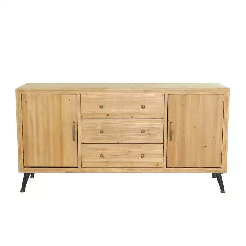 Modern Wood Sideboard Buffet Light Brown - Olivia & May: MDF Frame, Storage, Mid-Century Style, 2 Doors, 3 Drawers