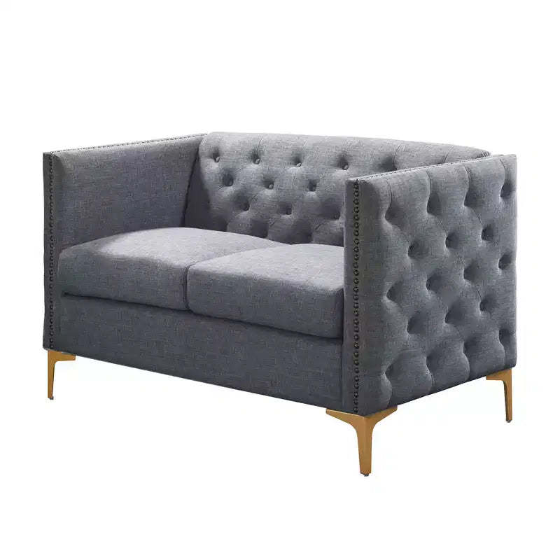 Gasper Tufted Upholstered Loveseat Light Gray - HOMES: Inside + Out