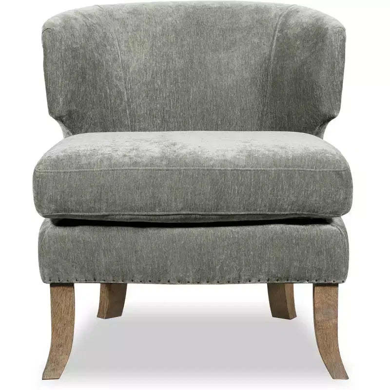 Swansea Wingback Barrel Chair Gray Crushed Velvet - Finch: Modern Upholstered Accent, Side for Living Room, Bedroom