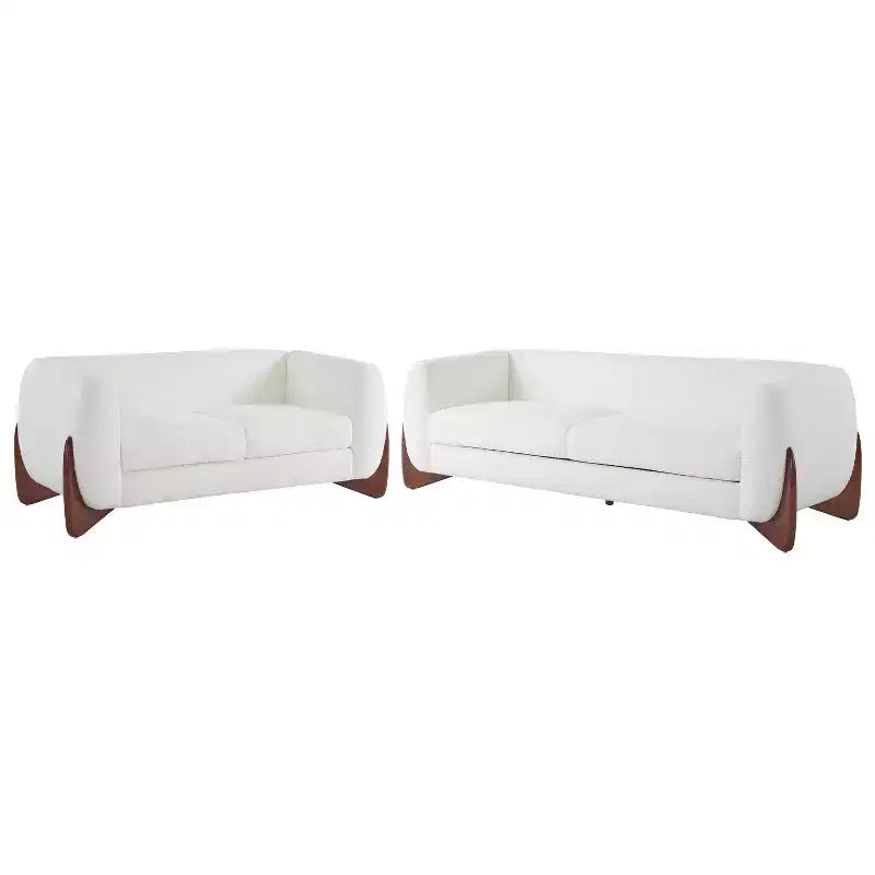 Christopher Knight Home Lucy Modern Upholstered 3 Seater and 2 Seater Combined Sofa Set Beige