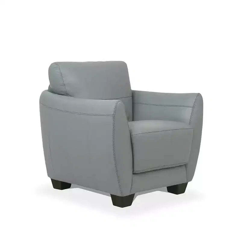 33" Valeria Chair Leather Green - Acme Furniture: Modern Polyester Upholstery, Wood Block Legs