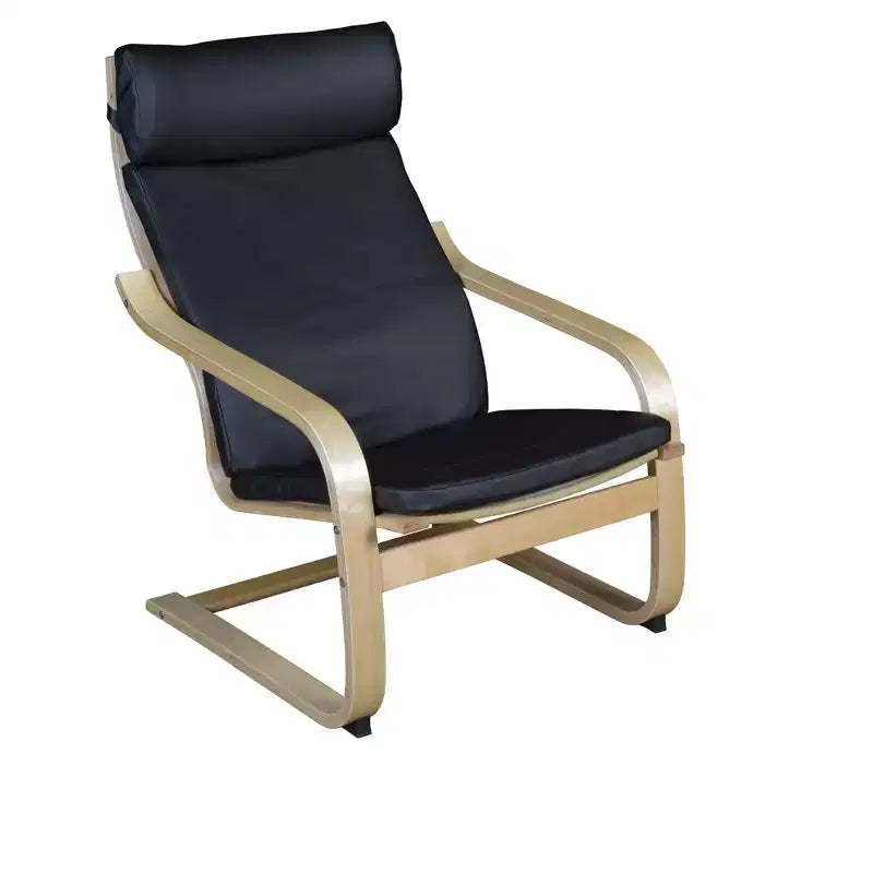 Mia Bentwood Reclining Accent Chairs Black - Niche: Bonded Leather, Water Repellant, Cantilever Base
