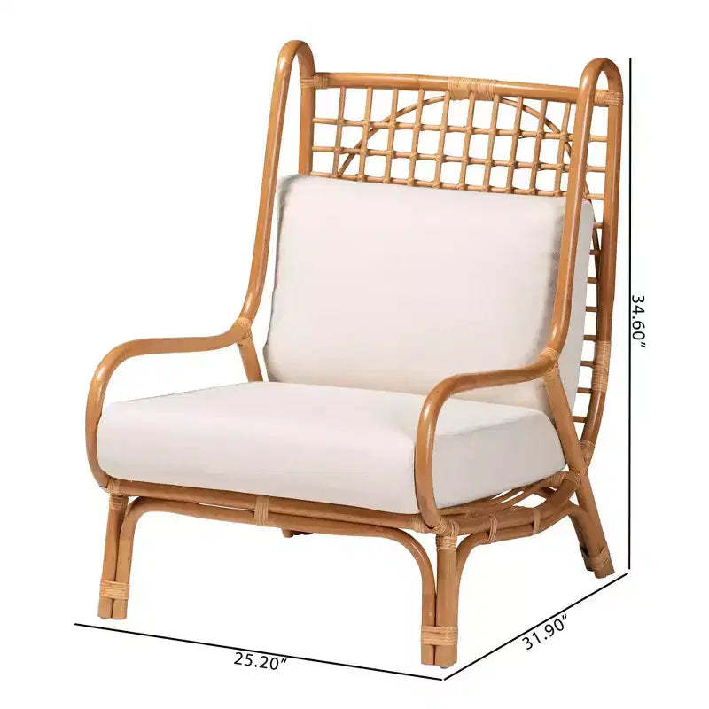 bali & pari Helina Rattan Accent Chair Light Honey