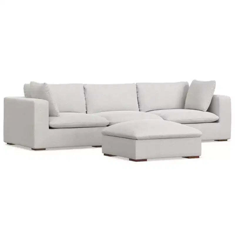 WyndenHall Marlee 3 Seater Sofa and Ottoman Cloud Gray