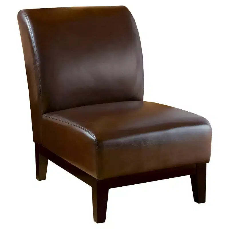 Darcy Slipper Chair Brown - Christopher Knight Home: Upholstered, Hardwood Frame, Spot Clean, 250lbs Capacity